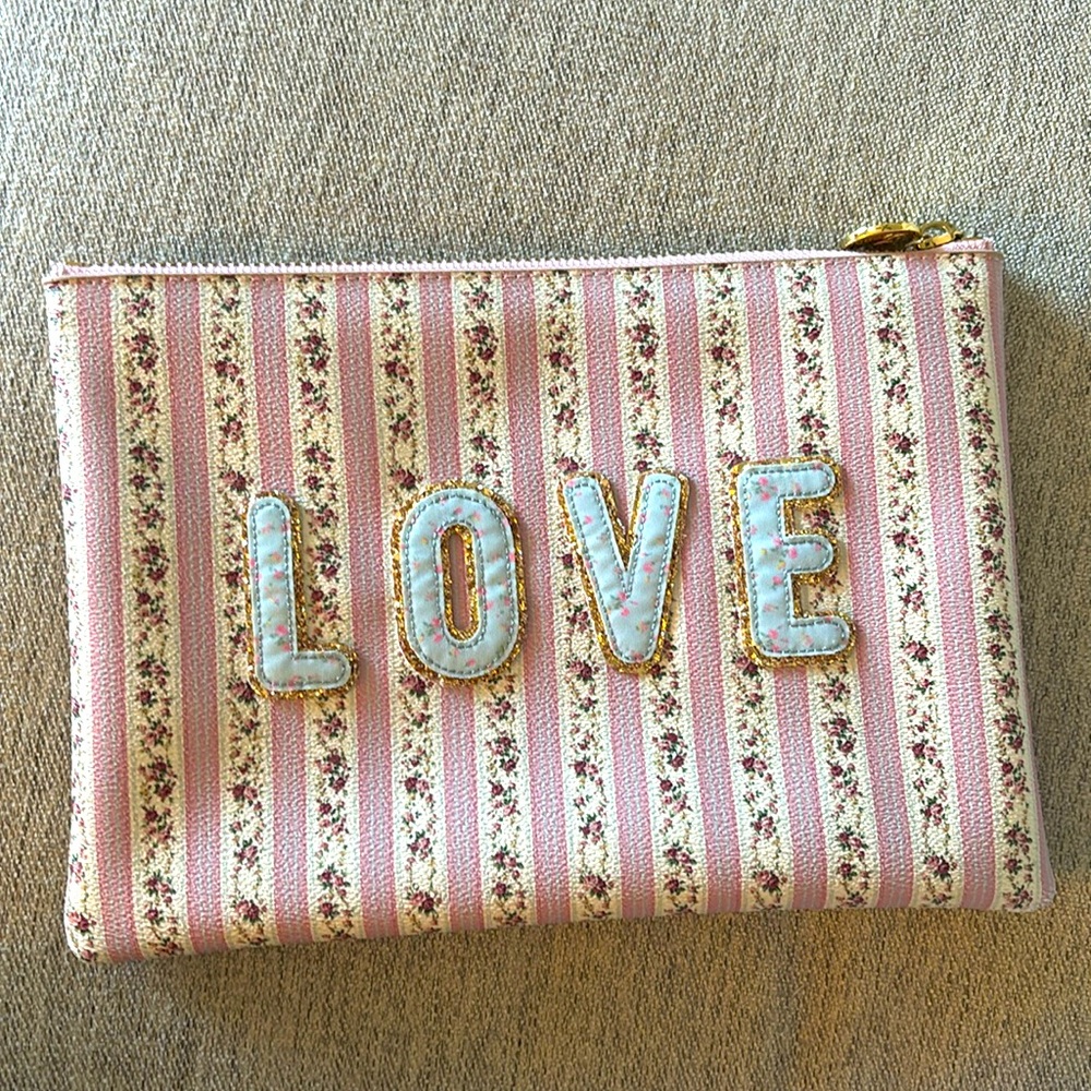 Stoney Clover Lane x LoveShackFancy leather flat pouch